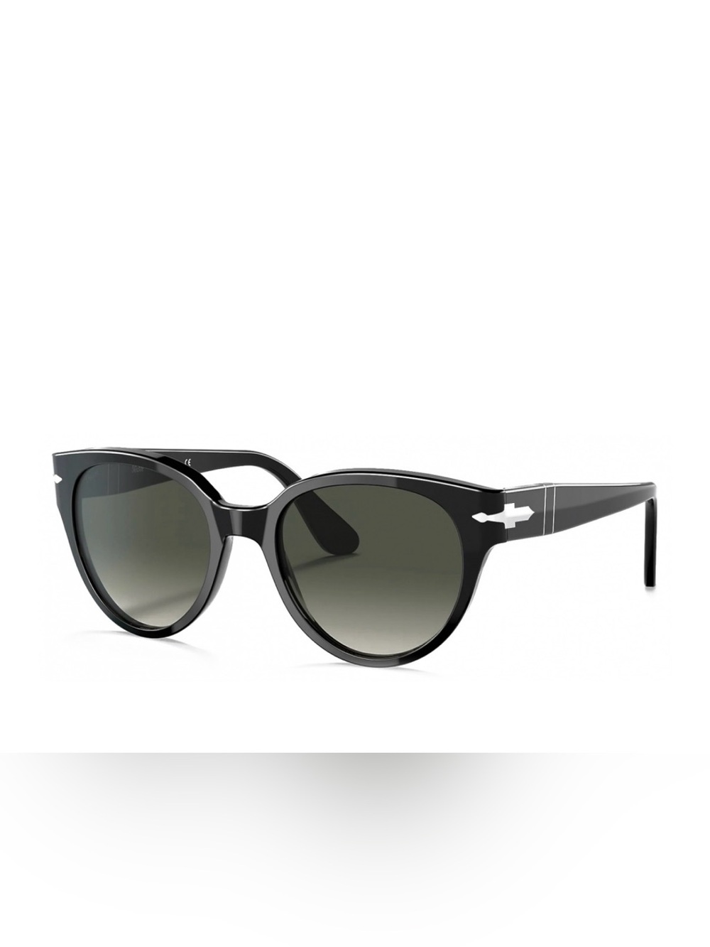 Persol Black Cat-Eye Sunglasses with Gradient Gray Lenses